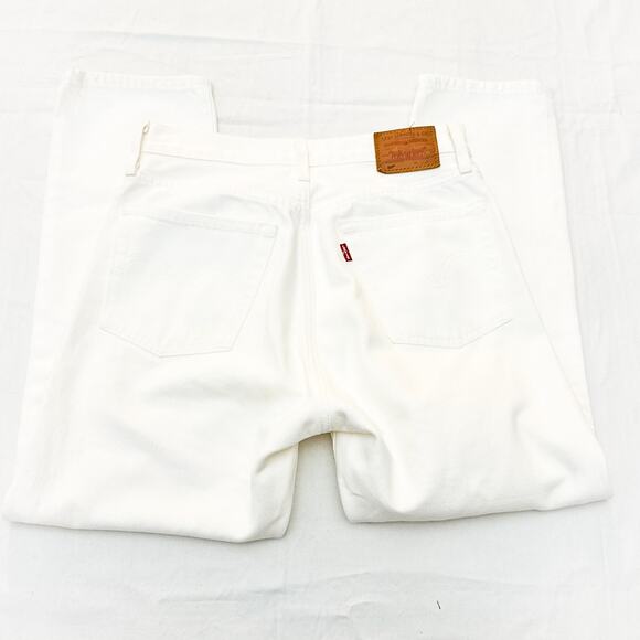 Levi's 501 Cream Denim Jeans Button Fly Size 26 x 26 - Picture 5 of 8